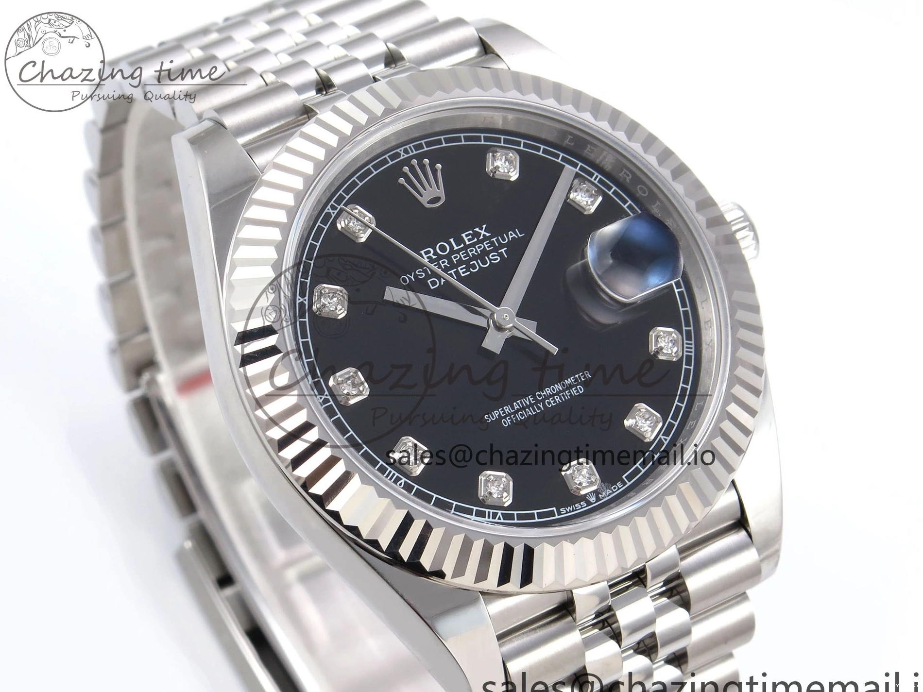 Jubilee 126334 A3235 Best 41 Edition EWEF DateJust Black Dial Diamonds Bracelet on 0201